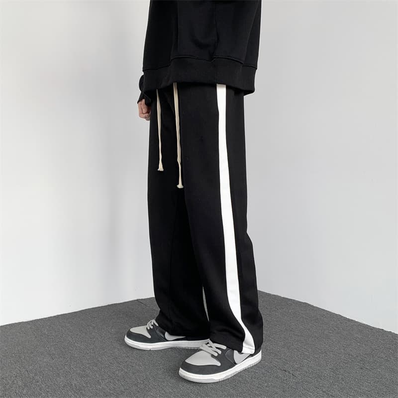 【メンズ】スウェットパンツ サイドライン入りゆったりスウェットパンツ