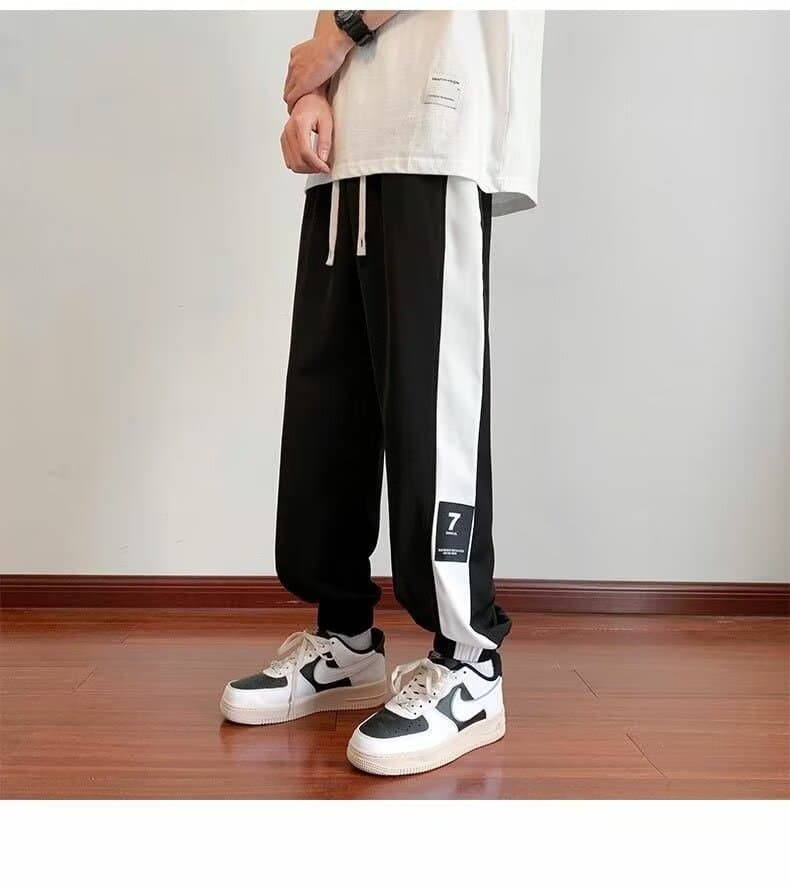 【メンズ】スウェットパンツ 切り替えワイドストレートリラックススウェットパンツ
