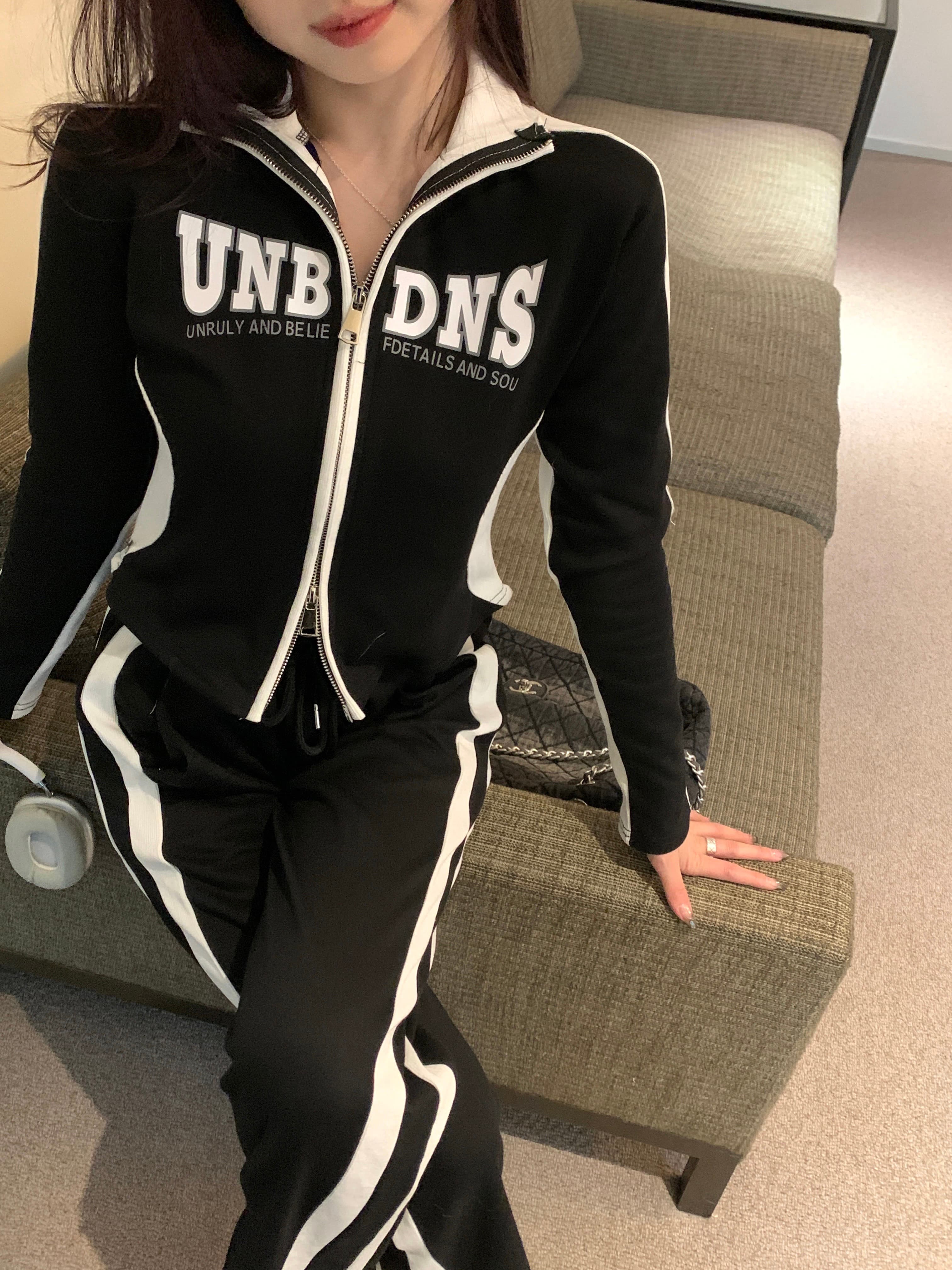 【レディース上下セット】スウェットパンツ サイドライン入りゆったりスウェットパンツ