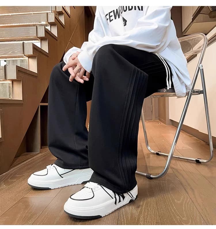 【メンズ】スウェットパンツ ゆったりシルエットストレートパンツ