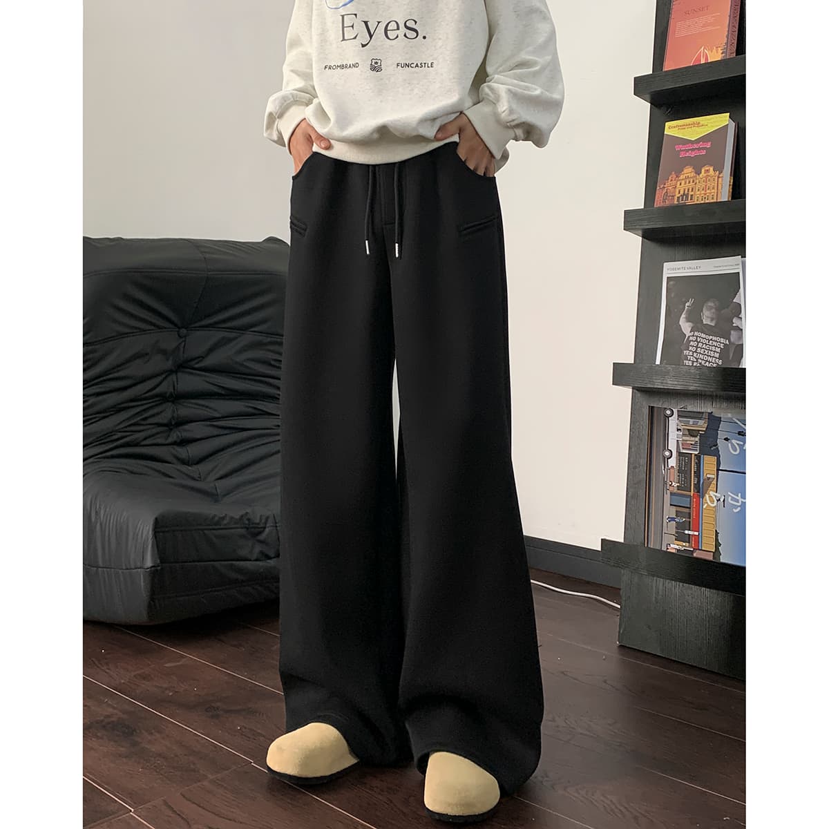 【メンズ】スウェットパンツ ゆったりくつろぎワイドスウェットパンツ