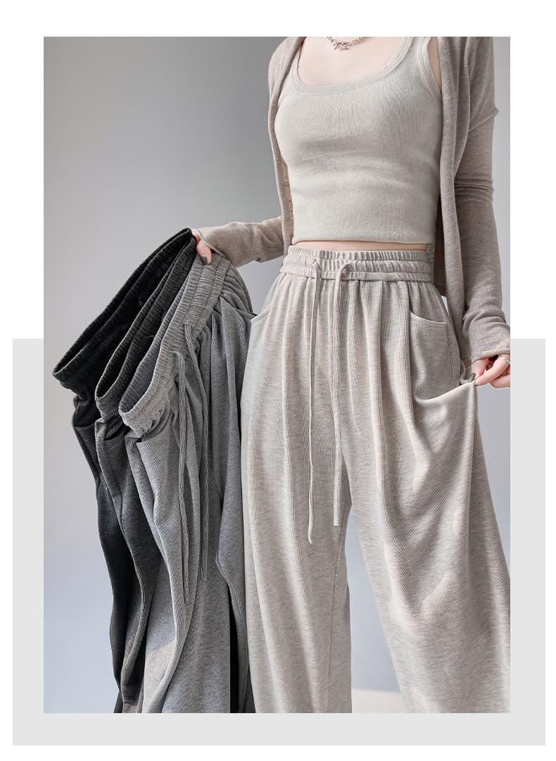 【レディース】スウェットパンツ スウェットパンツ ふわもこ裾デザイン リラックスワイドパンツ