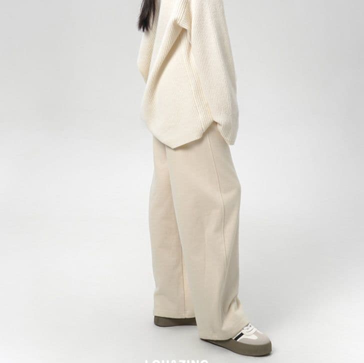 【レディース】スウェットパンツ スウェットパンツ厚手冬素材 ゆったり楽ちん 紐付きワイドパンツ