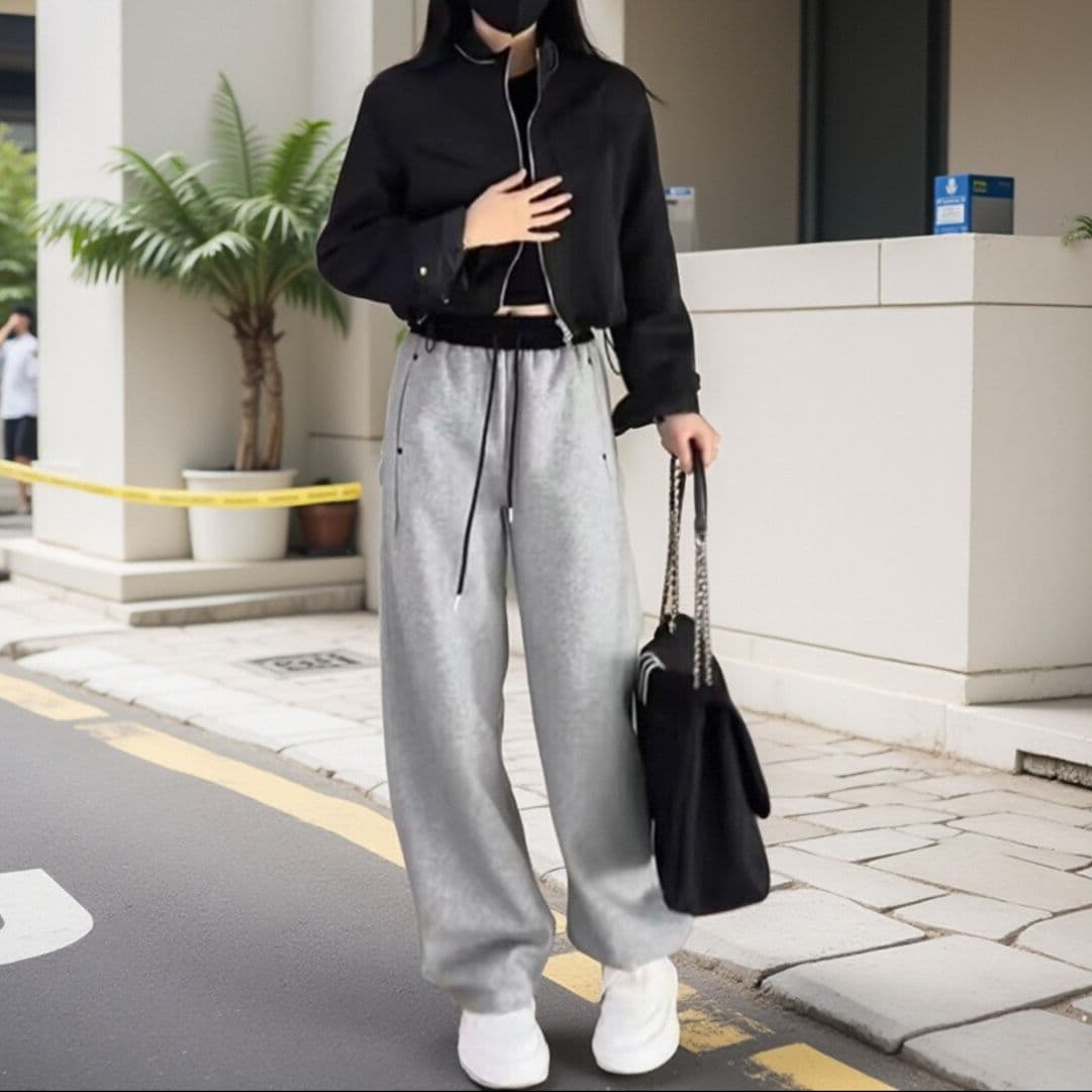 【レディース】スウェットパンツ スウェットパンツ ゆったりくつろぎワイドパンツ