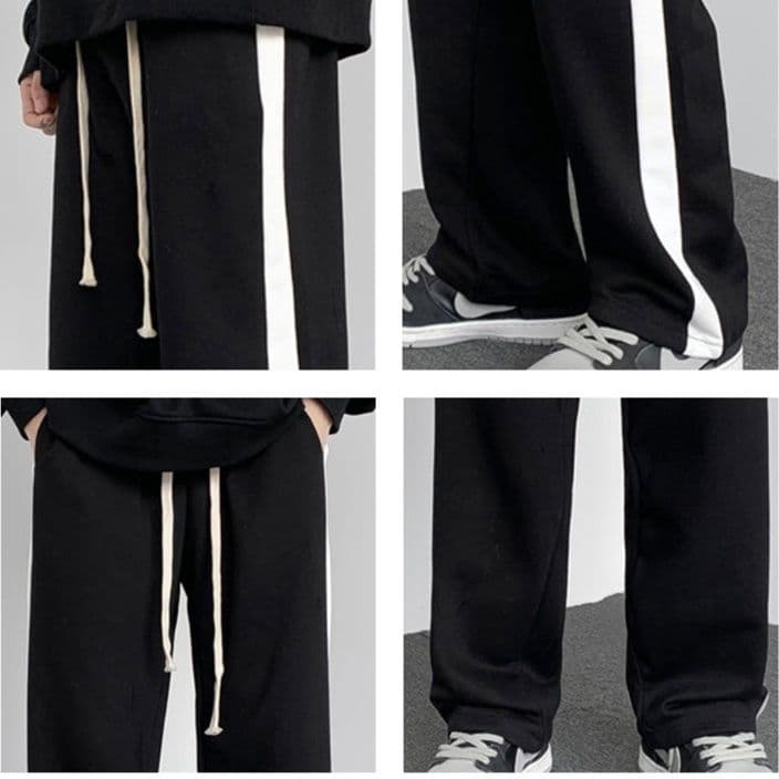 【メンズ】スウェットパンツ サイドライン入りゆったりスウェットパンツ
