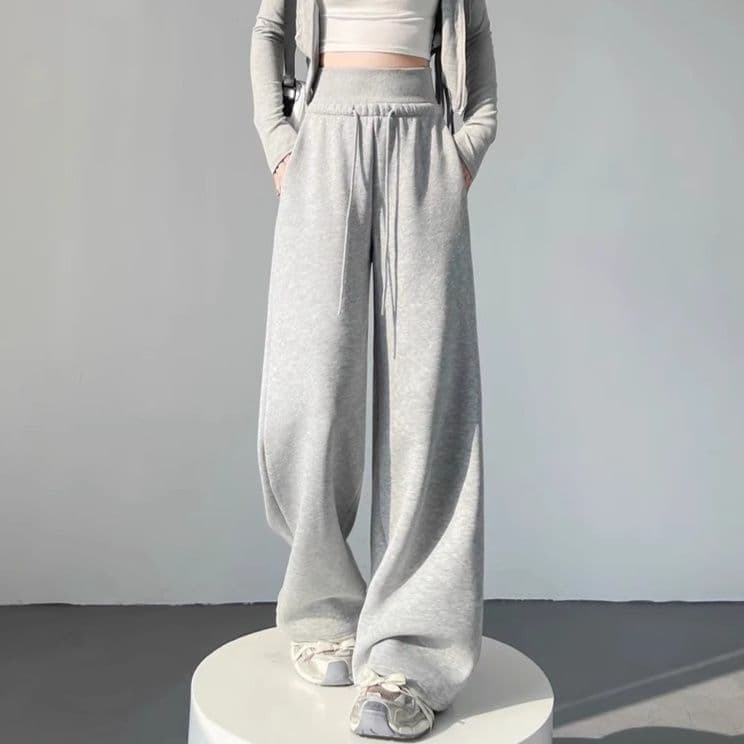 【レディース】スウェットパンツ ゆったりリラックスワイドスウェットパンツ