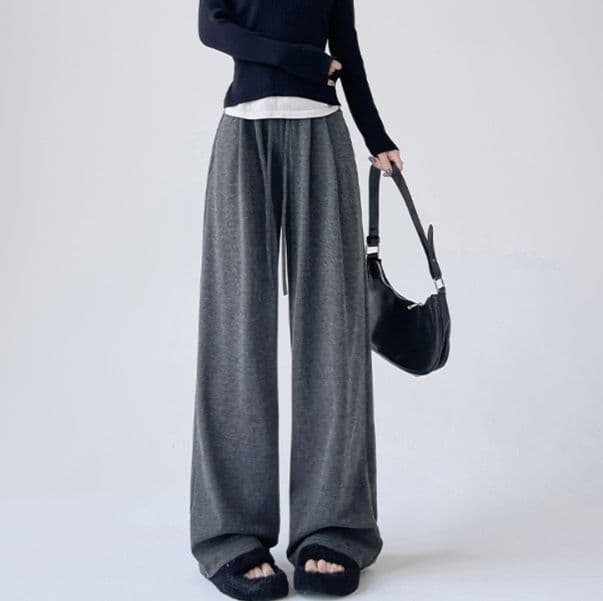 【レディース】スウェットパンツ スウェットパンツ ふわもこ裾デザイン リラックスワイドパンツ