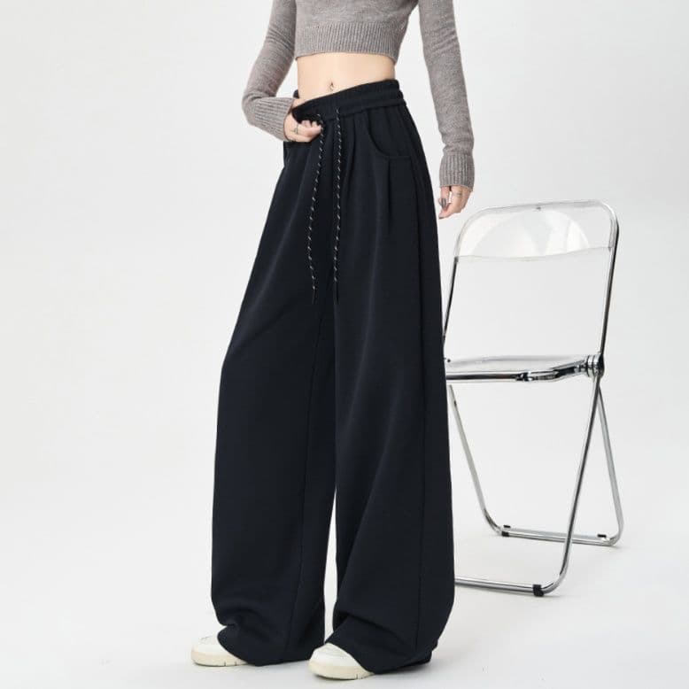 【レディース】スウェットパンツ スウェットパンツ ゆったりシルエット 紐調節パンツ