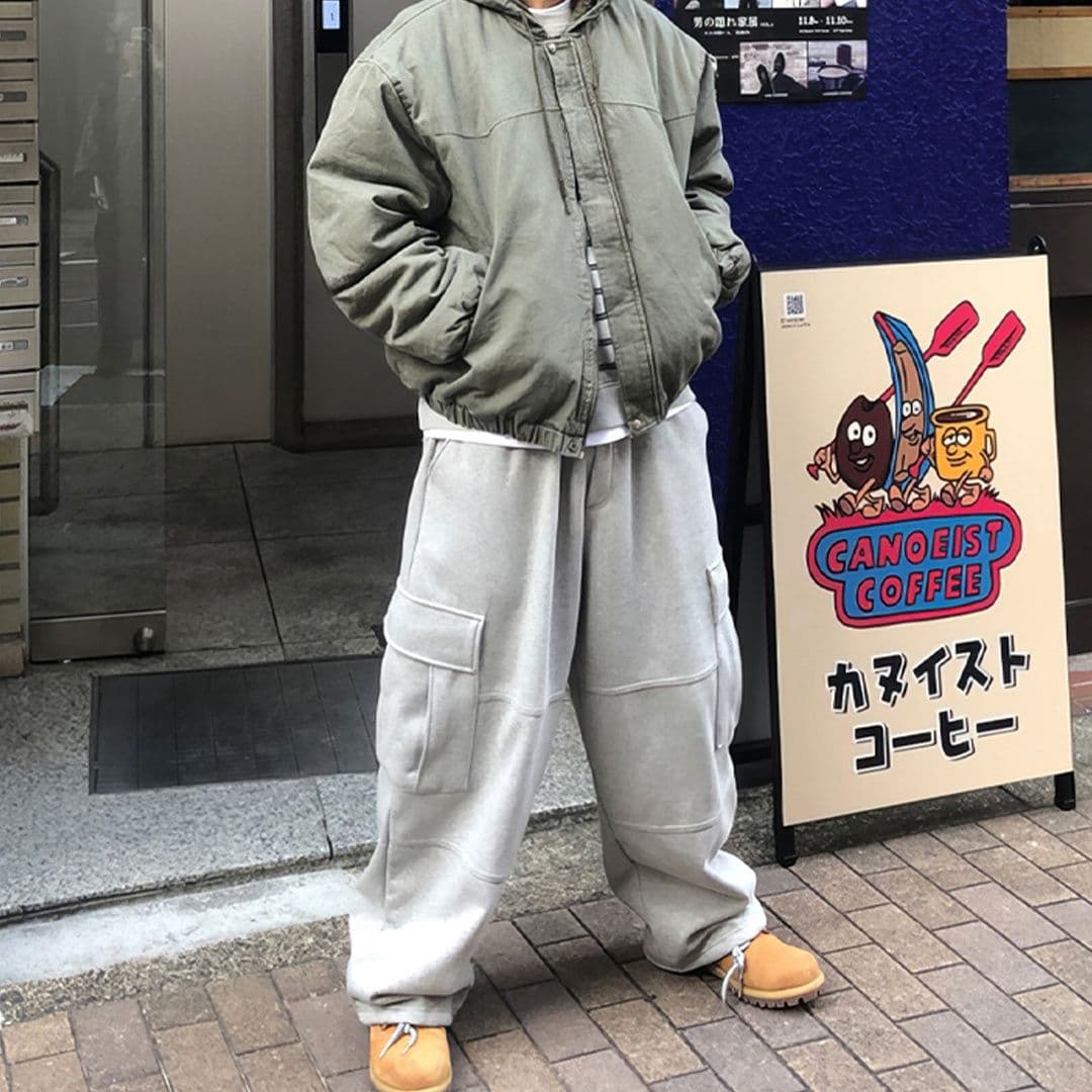 【メンズ】スウェットパンツ スウェットパンツ ゆったり大容量ポケット付きあたたか素材パンツ