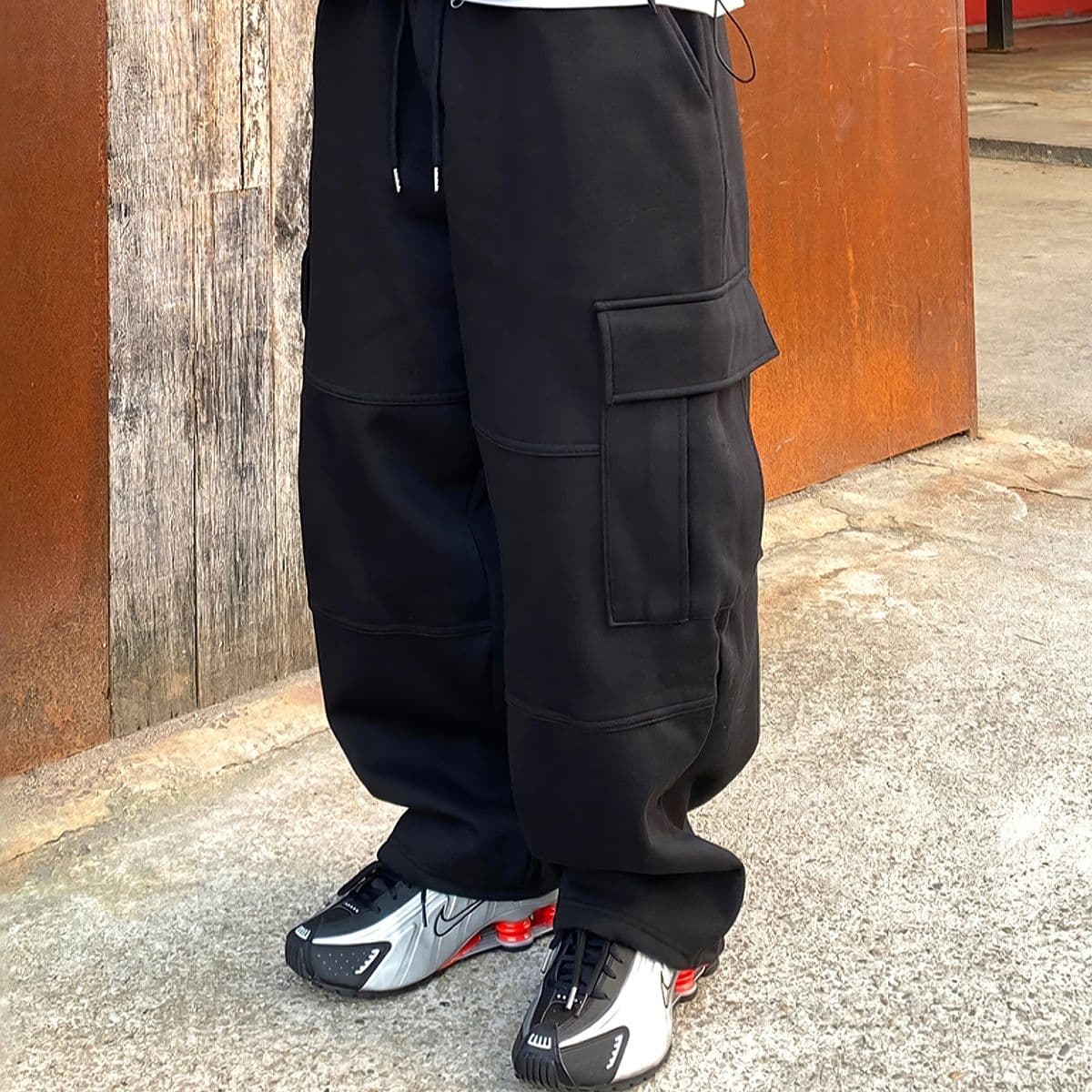 【メンズ】スウェットパンツ スウェットパンツ ゆったり大容量ポケット付きあたたか素材パンツ