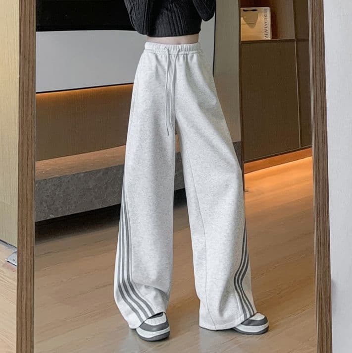 【レディース】スウェットパンツ ゆったりシルエット 縦長美脚 ワイドスウェットパンツ