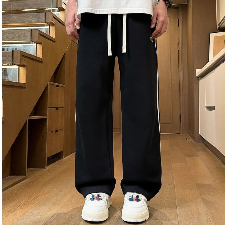【メンズ】スウェットパンツ サイドライン入りゆったりスウェットパンツ