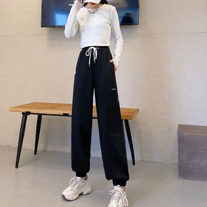 【レディース】スウェットパンツ スウェットパンツ ゆったりくつろぎ裾絞りパンツ