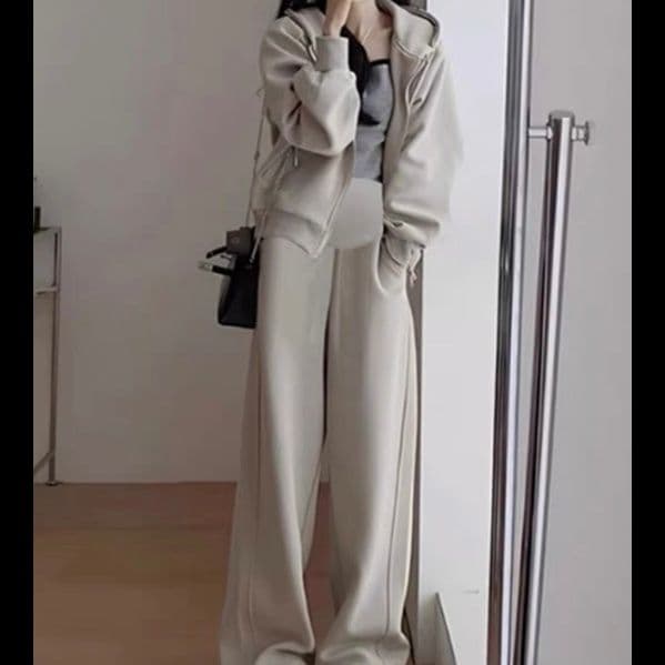 【レディース上下セット】スウェットパンツ くつろぎワイドスウェットパンツ