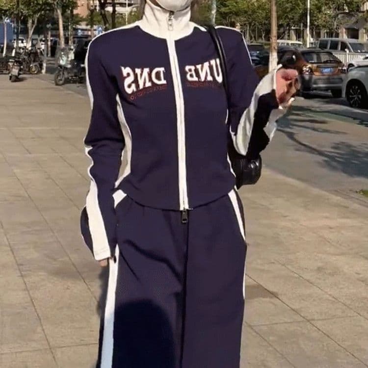 【レディース上下セット】スウェットパンツ サイドライン入りゆったりスウェットパンツ