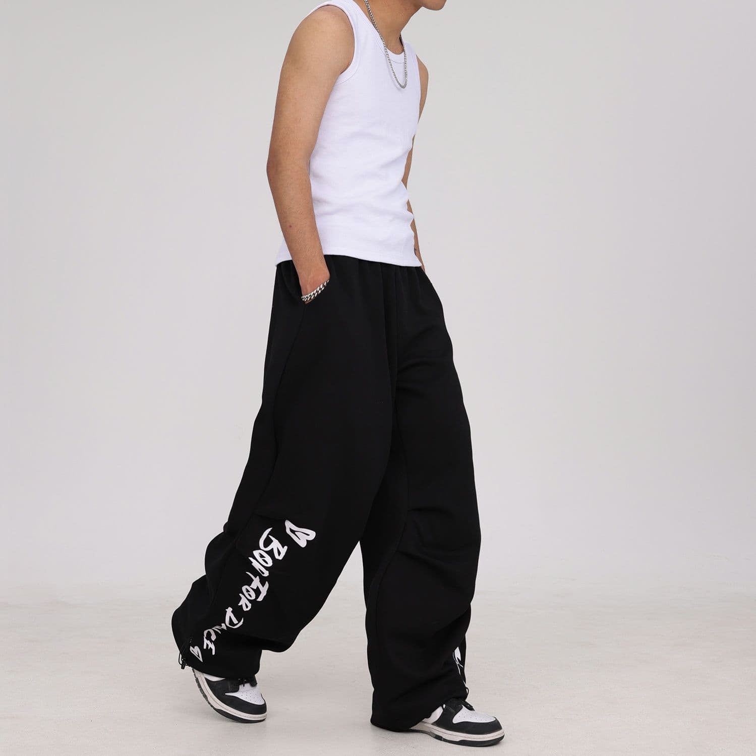 【メンズ】スウェットパンツ スウェットパンツ ストリートメッセージワイドパンツ