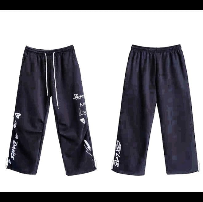 【メンズ】スウェットパンツ スウェットパンツ ストリートメッセージワイドパンツ