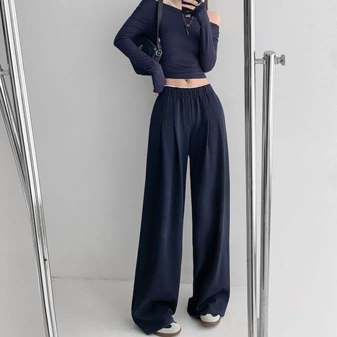 【レディース】スウェットパンツ リラックスワイドスウェットパンツ