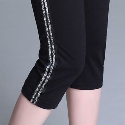 【レディース】スウェットパンツ スウェットパンツ サイドラインクロップドリラックスパンツ