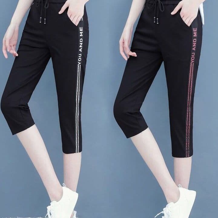 【レディース】スウェットパンツ スウェットパンツ サイドラインクロップドリラックスパンツ