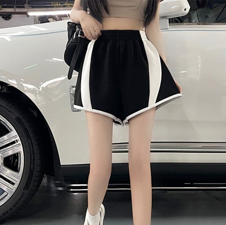 【レディース】スウェットパンツ スウェットパンツ 配色切り替えスウェットショート