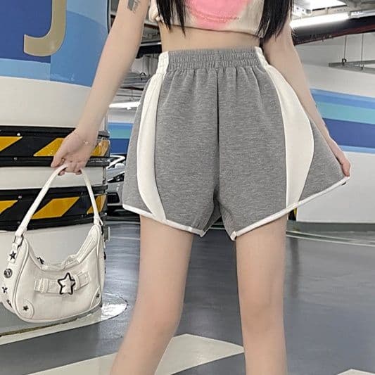 【レディース】スウェットパンツ スウェットパンツ 配色切り替えスウェットショート
