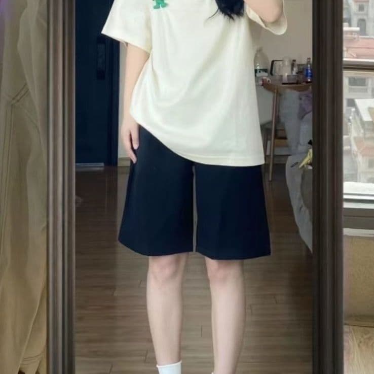 【レディース】スウェットパンツ スウェットパンツ シンプル膝丈ゆったりショートパンツ