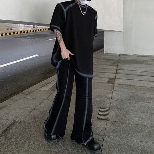 【メンズ上下セット】スウェットパンツ スウェットパンツ ゆったりくつろぎマキシワイドパンツ