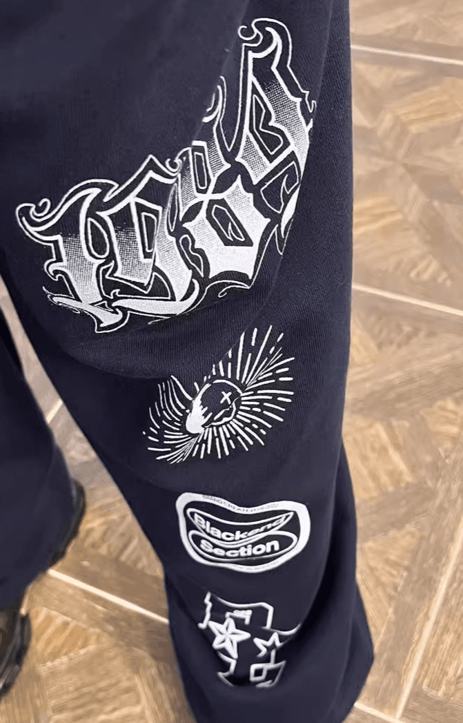 【レディース】スウェットパンツ スウェットパンツ ストリートモチーフ柄入りゆったりパンツ