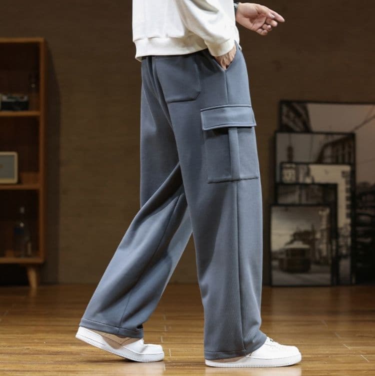 【メンズ】スウェットパンツ ゆったりリラックスカーゴスウェットパンツ