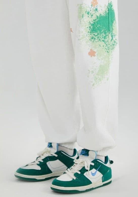 【メンズ】スウェットパンツ スウェットパンツ 芸術的なしぶき模様入りリラックスパンツ
