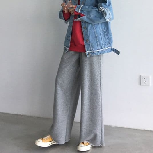 【レディース】スウェットパンツ リラックスワイドフレアスウェット