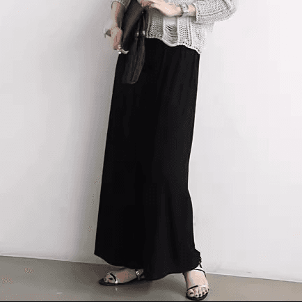 【レディース】スウェットパンツ モダール素材ゆったりワイドパンツ