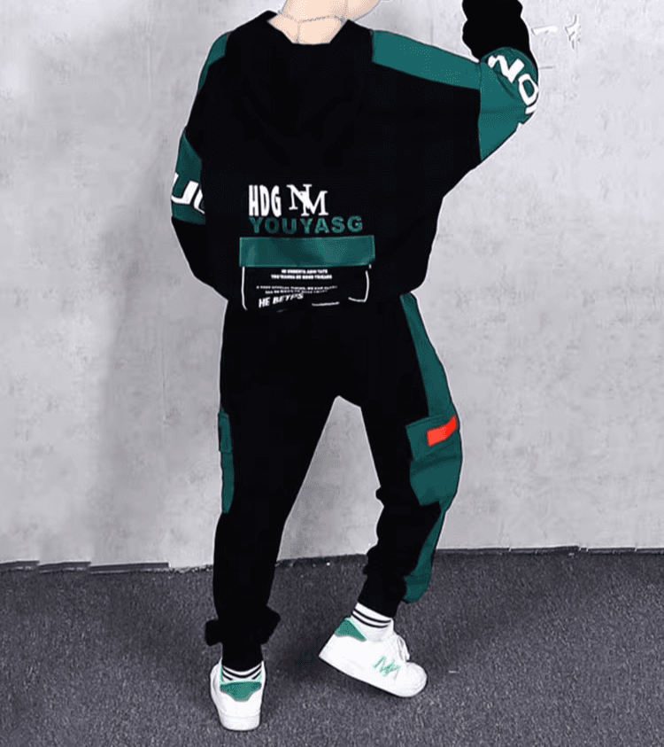 【キッズ上下セット】スウェットパンツ ジュニア切替デザインスウェットセット