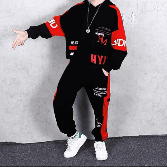 【キッズ上下セット】スウェットパンツ ジュニア切替デザインスウェットセット