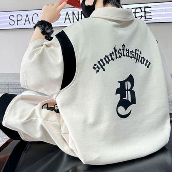 【キッズ上下セット】スウェットパンツ バイカラー刺繍入りゆったりショート