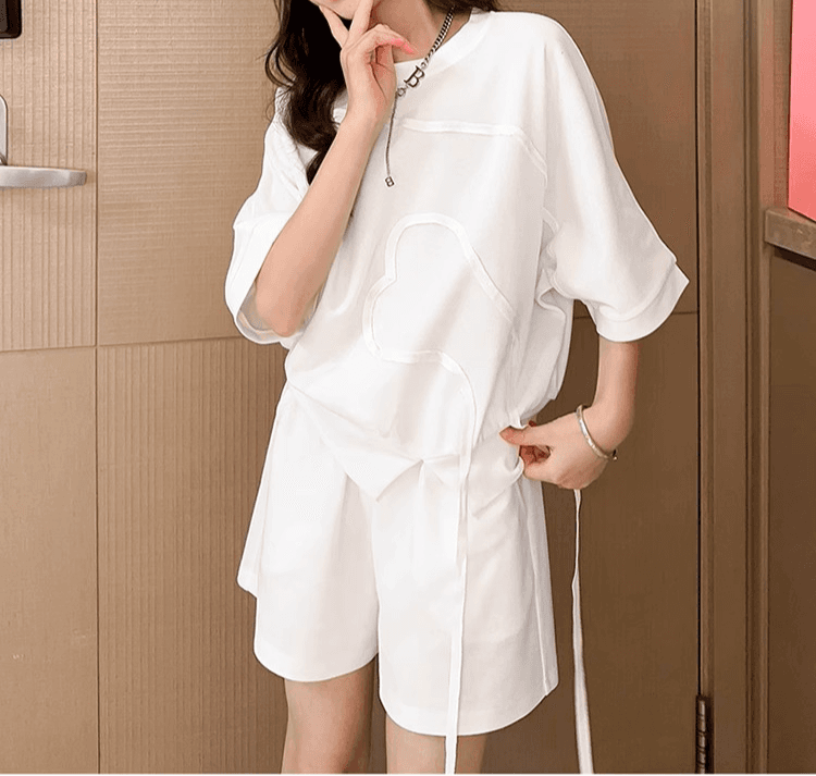 【キッズ上下セット】スウェットパンツ ゆったりシルエット半袖セットアップ