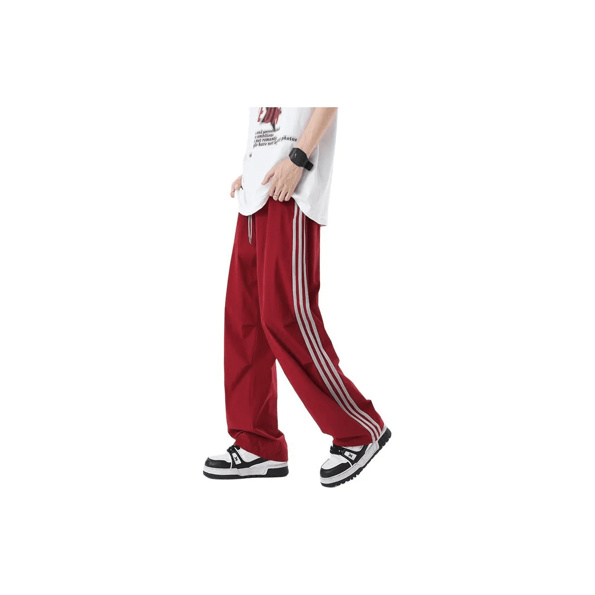 【メンズ】スウェットパンツ 三本線ゆったりスウェットパンツ