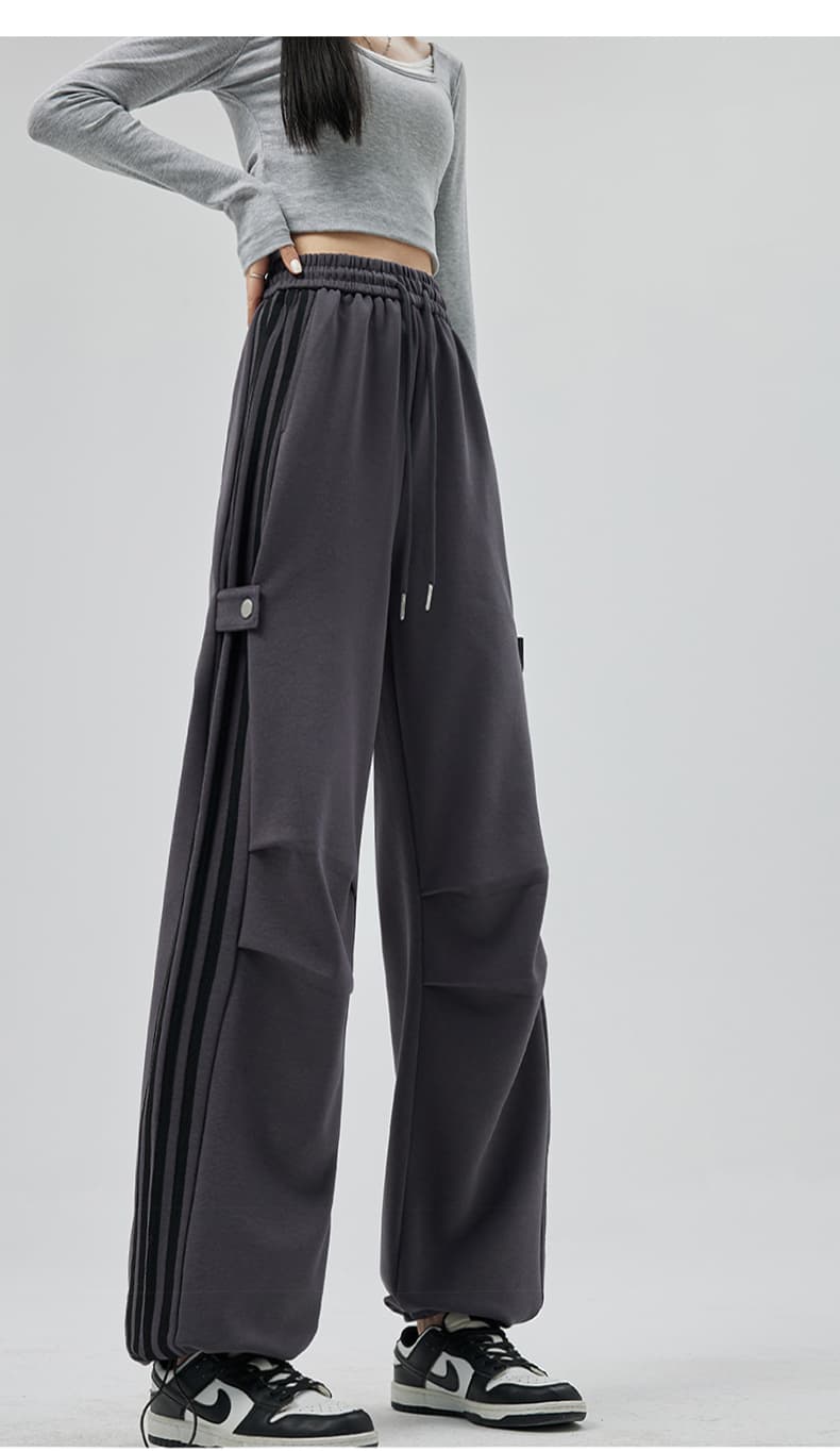 【レディース】スウェットパンツ サイドラインワイドスウェットパンツ