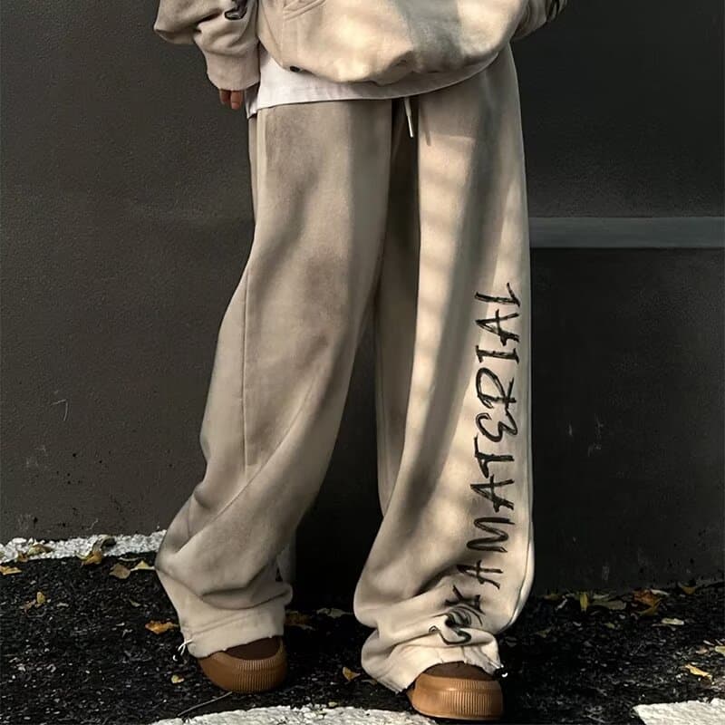 【レディース】スウェットパンツ スタイリッシュロゴ入りワイドスウェットパンツ
