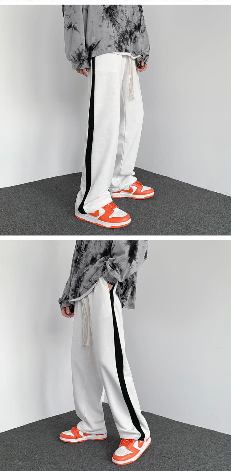 【メンズ】スウェットパンツ サイドライン入りゆったりスウェットパンツ