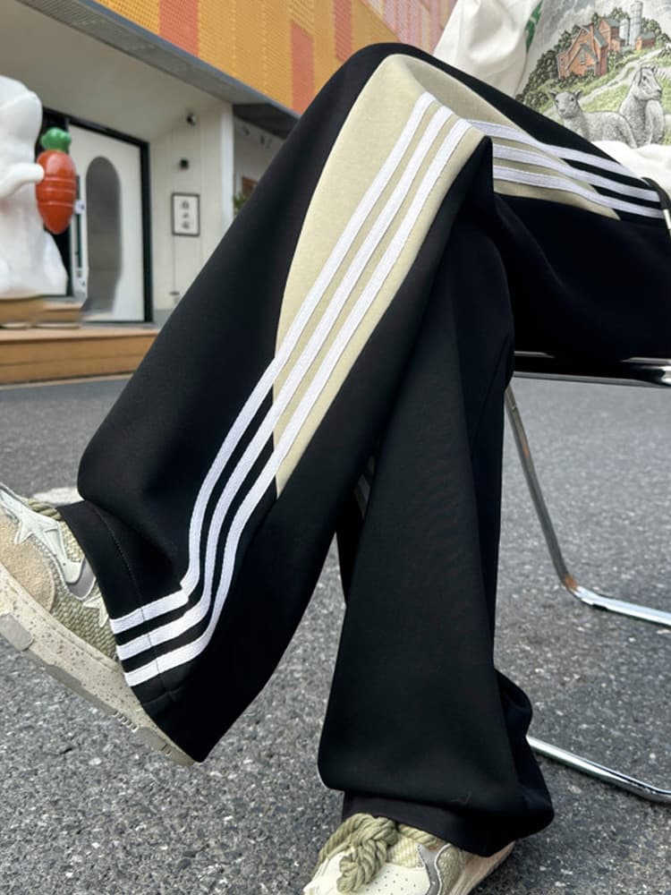 【メンズ】スウェットパンツ 三本線ワイドスウェットパンツ