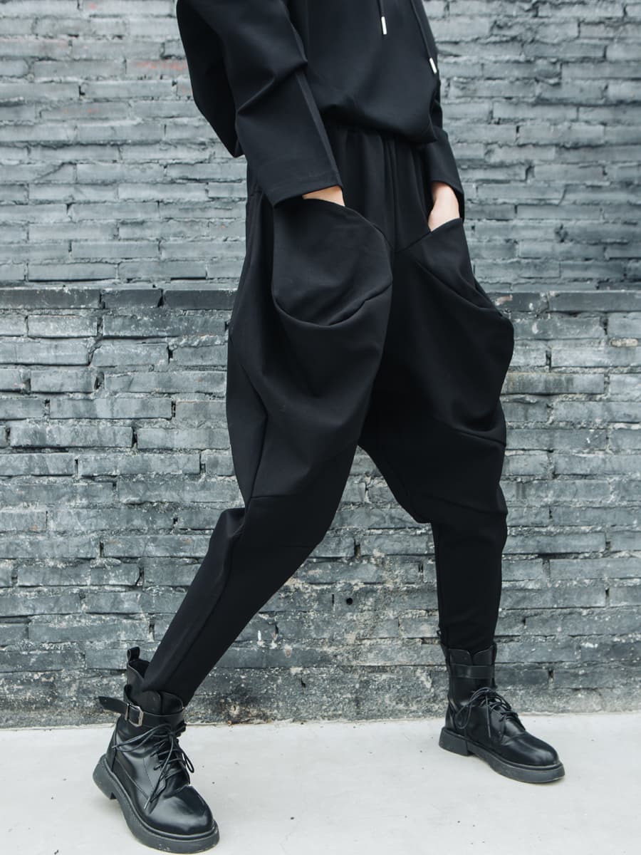 【レディース】スウェットパンツ 立体シルエットドレープスウェットパンツ