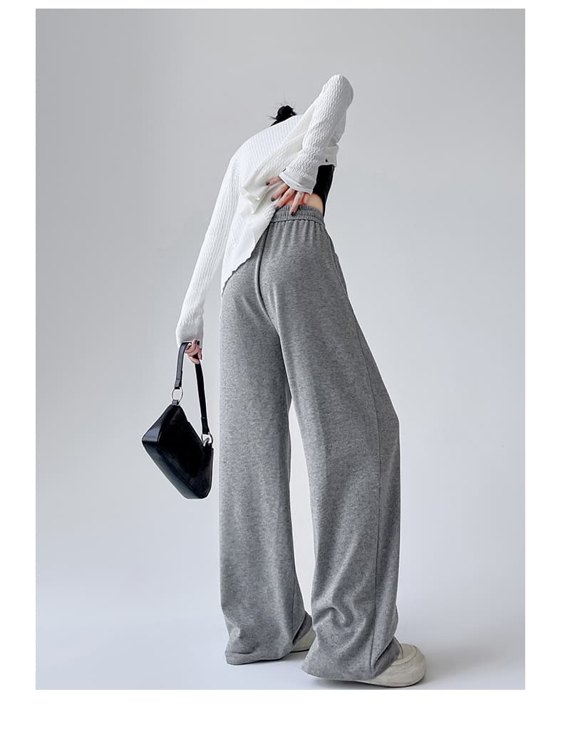 【レディース】スウェットパンツ スウェットパンツ ふわもこ裾デザイン リラックスワイドパンツ