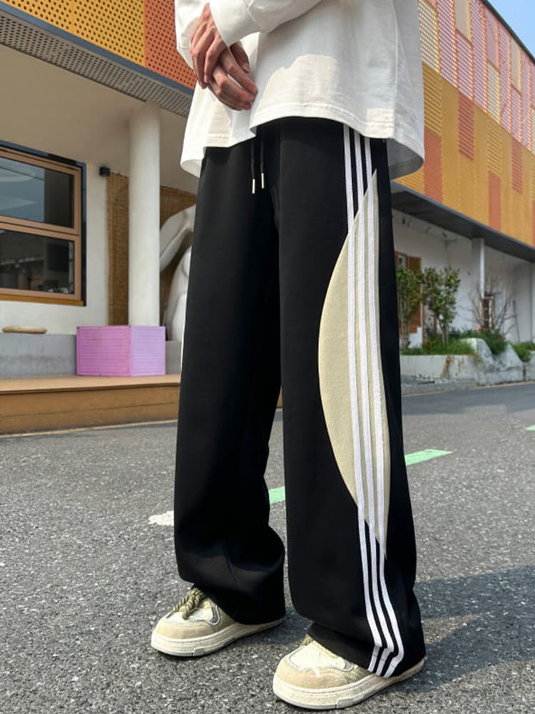 【メンズ】スウェットパンツ 三本線ワイドスウェットパンツ