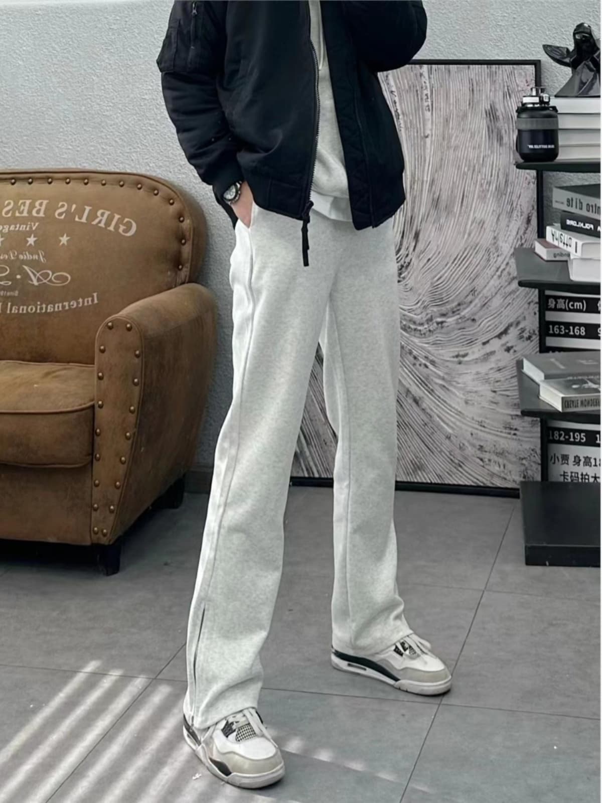 【メンズ】スウェットパンツ スウェットパンツ 裾ジッパーデザイン リラックスパンツ