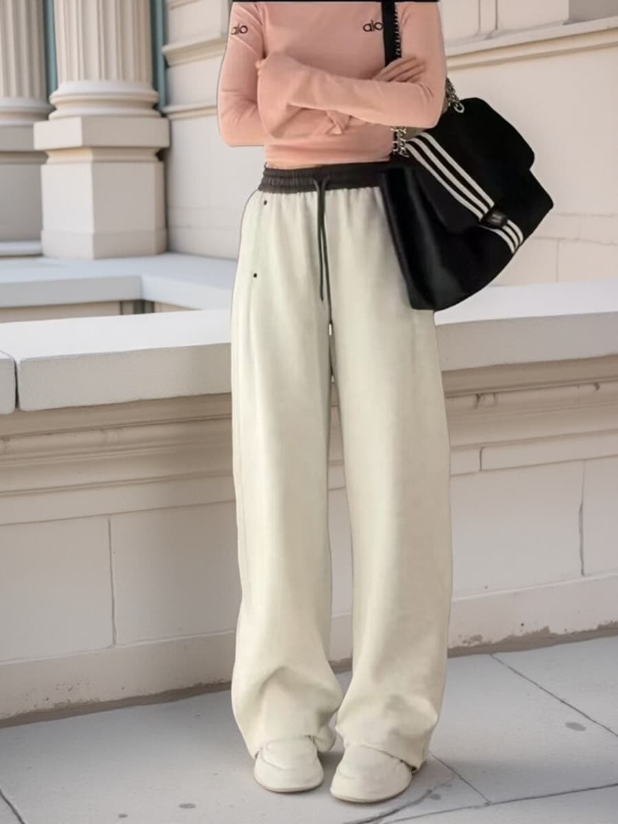 【レディース】スウェットパンツ スウェットパンツ ゆったりくつろぎワイドパンツ