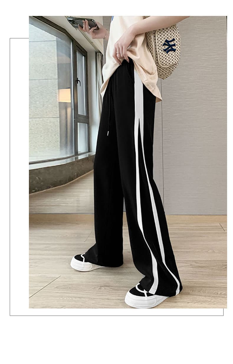【レディース】スウェットパンツ スウェットパンツ リラックスサイドライン ワイドパンツ