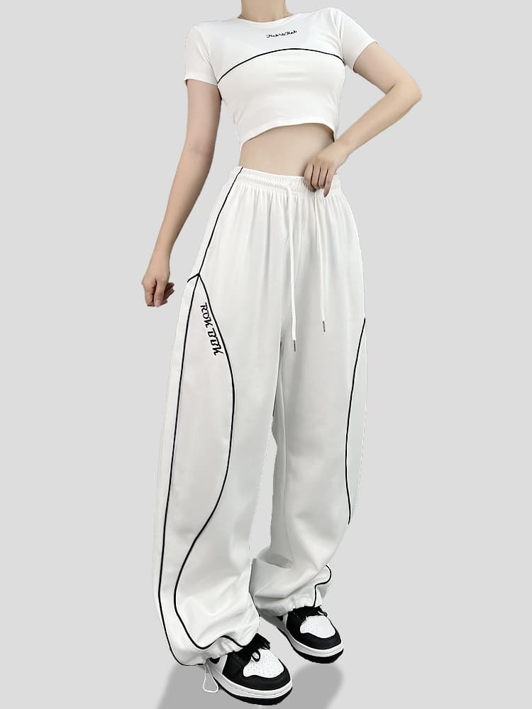 【レディース】スウェットパンツ カーブラインワイドスウェットパンツ