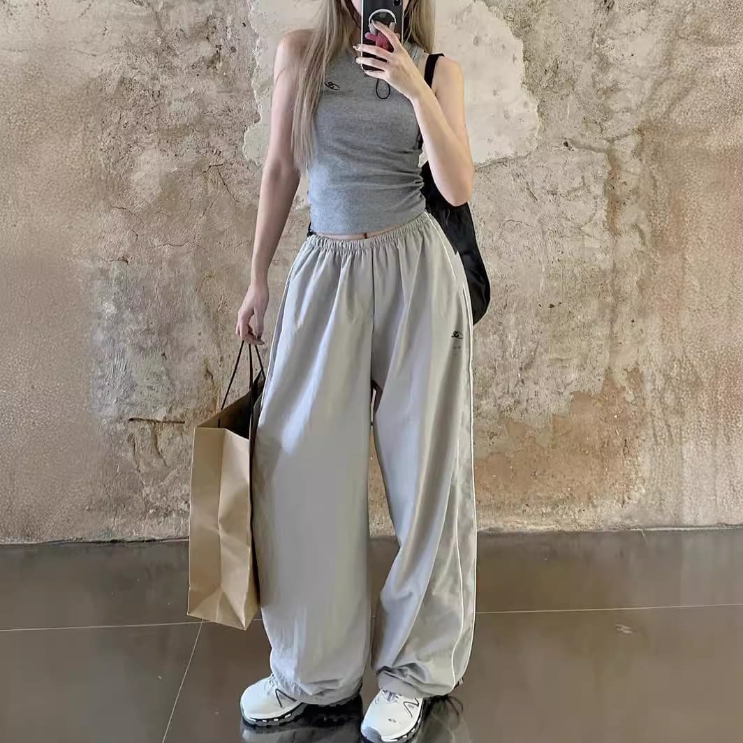 【レディース】スウェットパンツ スウェットパンツ ゆったりシルエット 切替デザイン スポーツパンツ